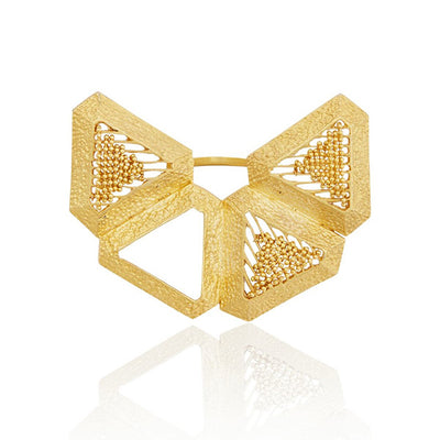 22K Yellow Gold Plated Bold Triangle