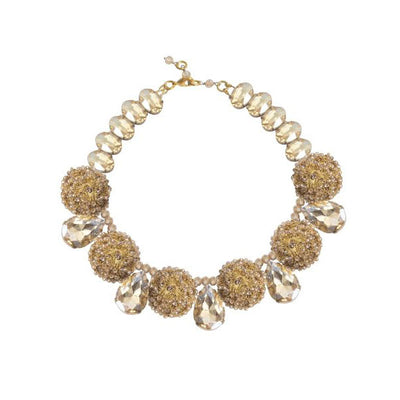 Lola Crystal Crochet in Gold Necklace