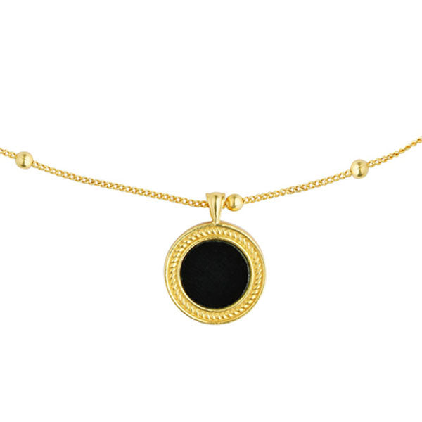 Healing Touch Pendant Necklace with Black Onyx- Protection