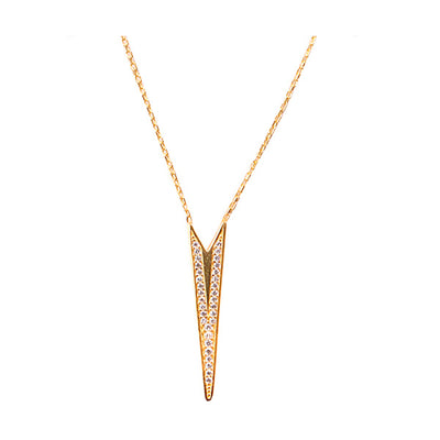 Yellow Gold V-Shaped Necklace