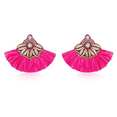 Tassel Tribe Cowrie Shell in Pink