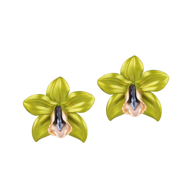 Lime Green Metallic Orchids