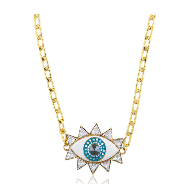 Yellow Gold Evil Eye Necklace